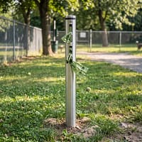 distributeur sac freetness agility2_6 distributeur de sacs à déjections dans un parc canin clos grillagé