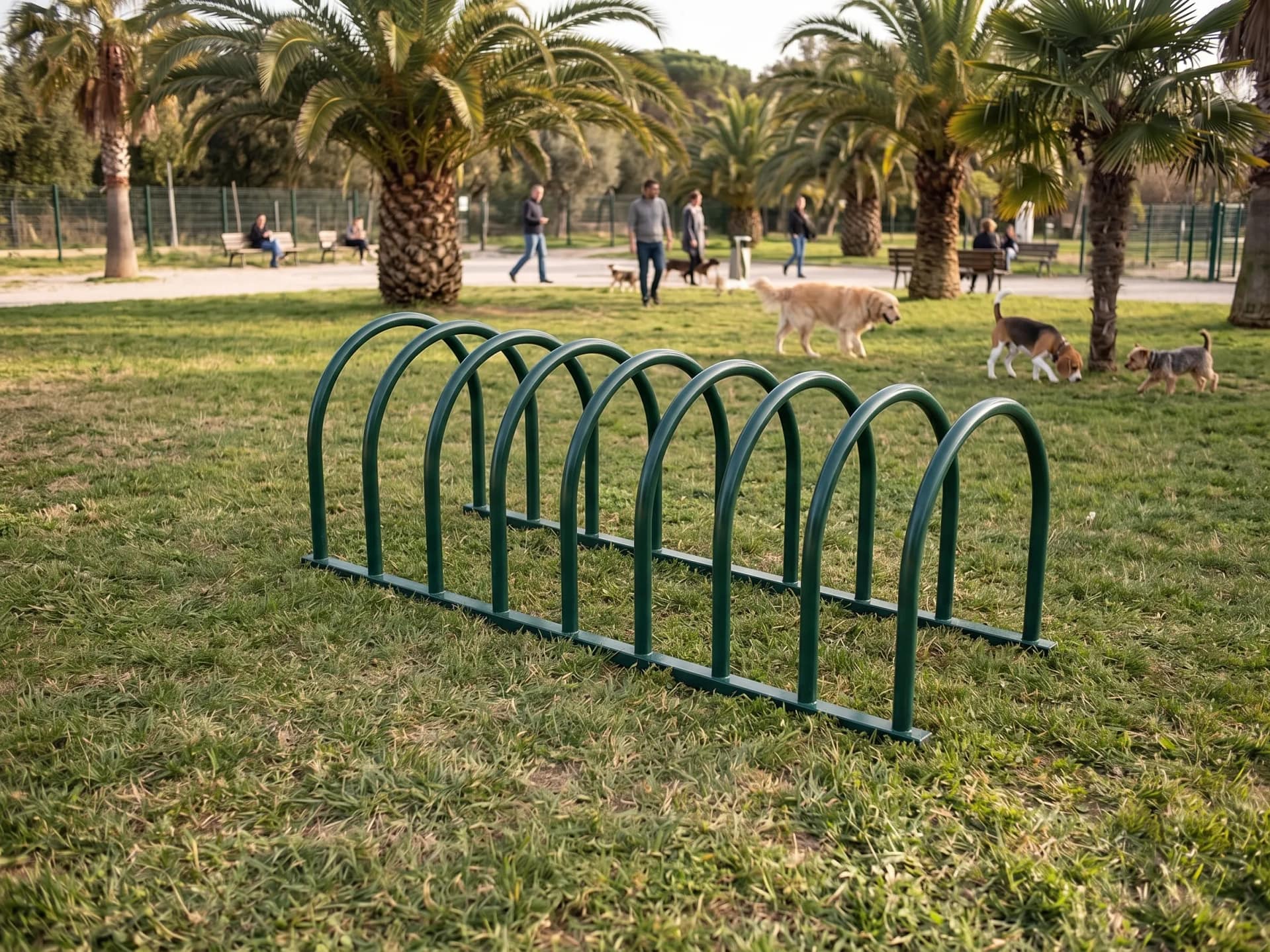 tunnel ouvert pour agility dans un parc en été