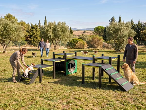 Parcours agility L freetness agility 2 bloc compact d'agility pour parcours canin libre