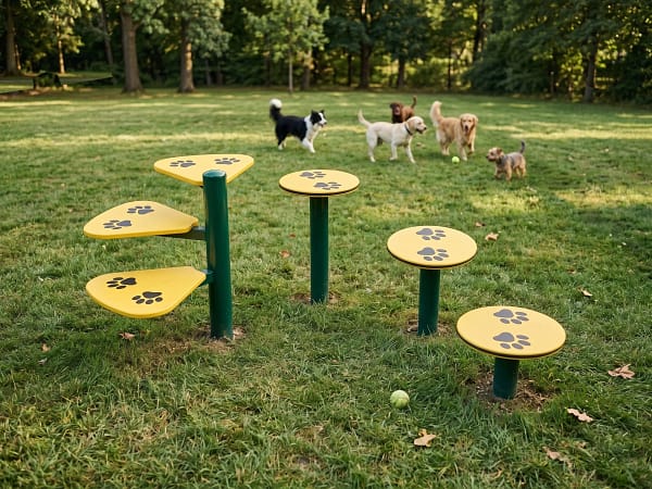 plots d equilibre_2 plots d'équilibres Freetness dans une zone d'herbe d'un parc canin